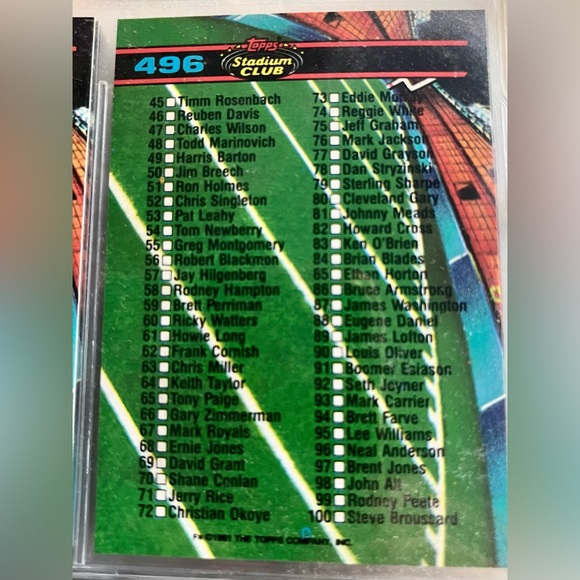 1991 Topps Stadium Club Football Complete Set - Picture 12 of 14